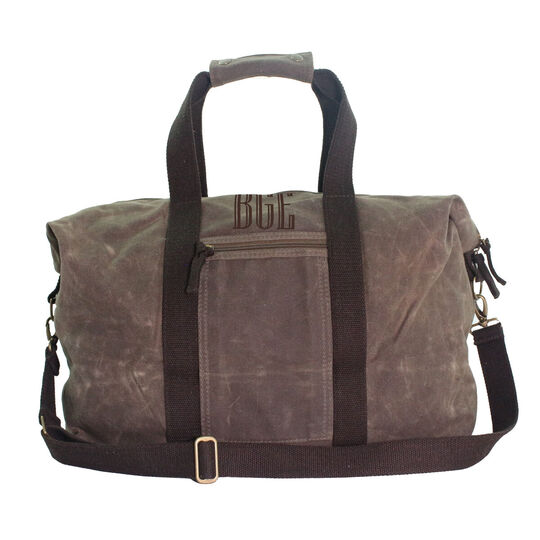 Personalized Waxed Canvas Olive Weekender